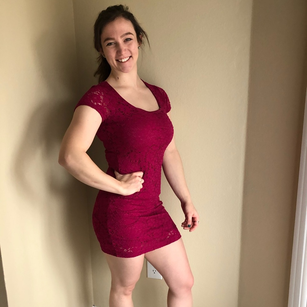 Red/Maroon Lace Dress